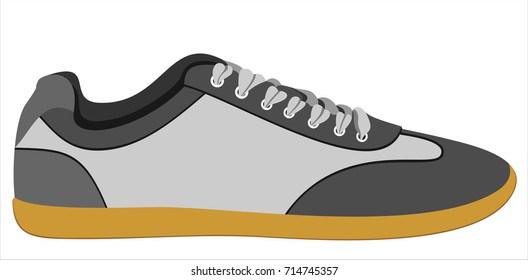 Sneakers icon in flat style isolated on white background. Shoes symbol vector illustration.
