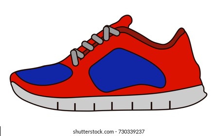 Sneakers icon in flat style isolated on white background. Shoes symbol stock vector illustration.