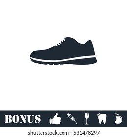 Sneakers icon flat. Vector illustration symbol and bonus pictogram