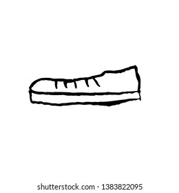 Sneakers icon. Grunge brush vector icon.