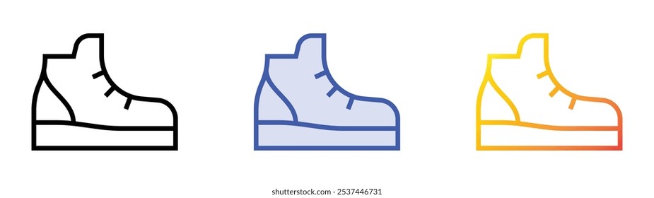 sneakers icon. Linear, Blue Fill and Gradient Style Design Isolated On White Background