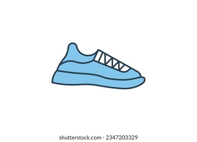 Sneakers Icon. Icon related to clothes icon set. flat line icon style. Simple vector design editable