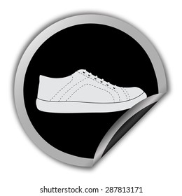 sneakers icon - round vector sticker