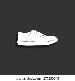 Sneakers icon with shadow - vector illustration