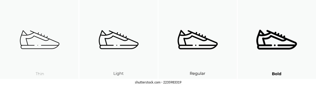 sneakers icon. Thin, Light Regular And Bold style design isolated on white background