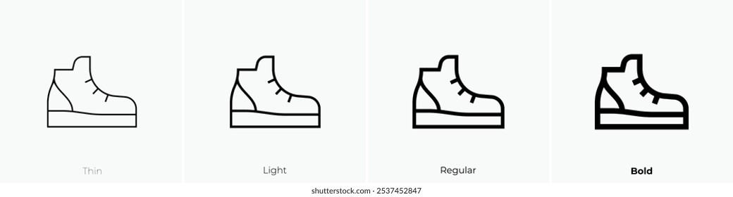 sneakers icon. Thin, Light Regular And Bold style design isolated on white background
