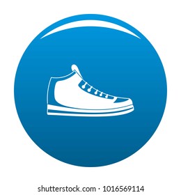 Sneakers icon vector blue circle isolated on white background 