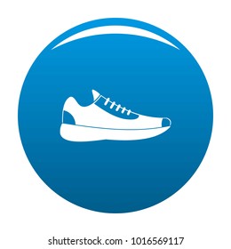 Sneakers icon vector blue circle isolated on white background 