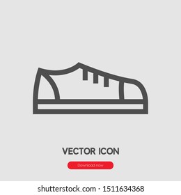 sneakers icon vector. Linear style sign for mobile concept and web design. sneaker symbol illustration. Pixel vector graphics - Vector.