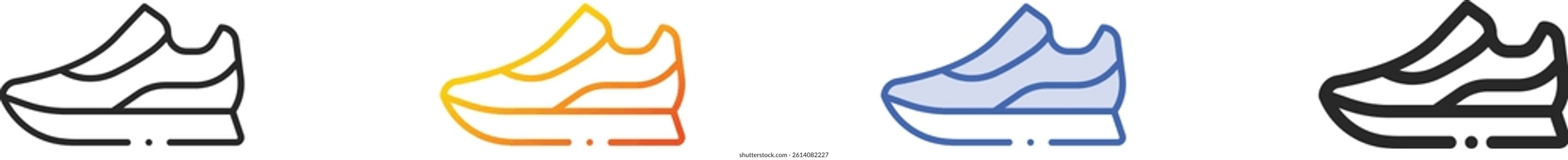 sneakers icon.Thin Linear, Gradient, Blue Stroke and bold Style Design Isolated On White Background