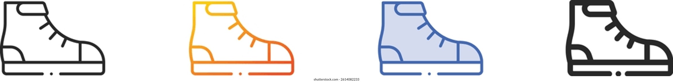 sneakers icon.Thin Linear, Gradient, Blue Stroke and bold Style Design Isolated On White Background