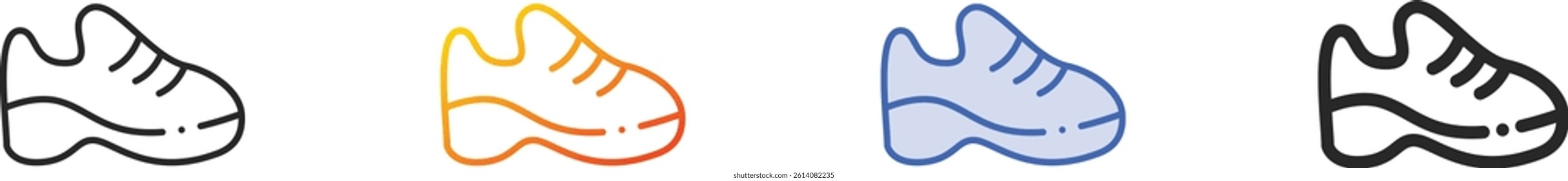 sneakers icon.Thin Linear, Gradient, Blue Stroke and bold Style Design Isolated On White Background