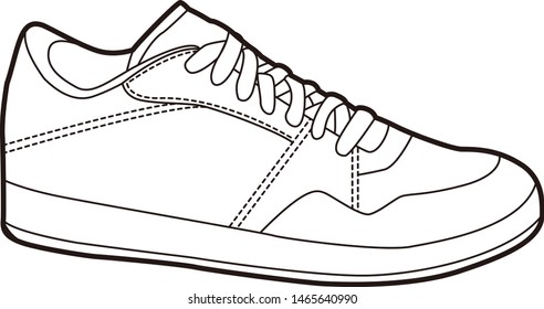 Sneakers illustration. 
Illustration of accessories.