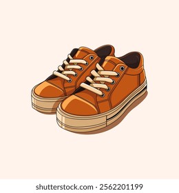 Sneakers illustration, casual shoes vector