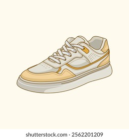 Sneakers illustration, casual shoes vector