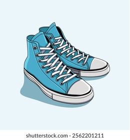 Sneakers illustration, casual shoes vector