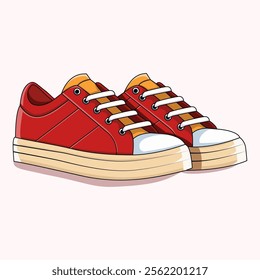 Sneakers illustration, casual shoes vector