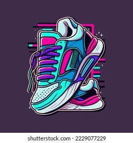 Ilustración de zapatillas aisladas. Silueta lineal del zapato de baloncesto. Logo de Sneaker shop. Hombre, calzado deportivo. Banner de moda informal