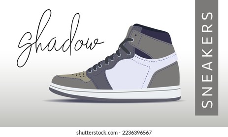 Sneakers. illustration. Trendy sport sneakers vector flat design concept for lifestyle. Shoes design Side view