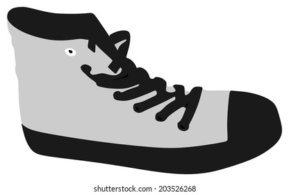 sneakers isolated on white background, vector 