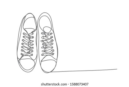 Sneakers Line Drawing Stylevector Design Stock Vector (Royalty Free ...