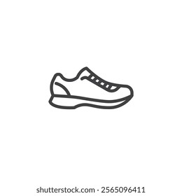 Sneakers line icon. linear style sign for mobile concept and web design. Sport shoes outline vector icon. Symbol, logo illustration. Vector graphics