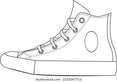 Sneakers line icon. Minimalistic sport workout shoes