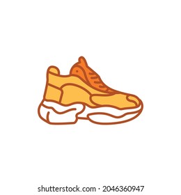 Sneakers сolor line icon. Pictogram for web page, mobile app, promo. UIUXGUI design element. Editable stroke.