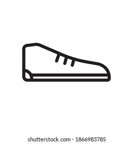 Sneakers linear icon. Thin line illustration. Trainers. Sports footwear. Contour symbol. Raster isolated outline drawing