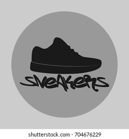 Sneakers logo in graffiti style