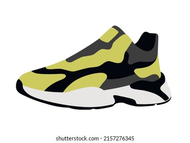 Sneakers logo in vector.Sports summer sneakers in vector on a white background.Leather sneakers in vector.