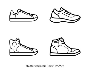 Sneakers minimal vector icon collection