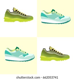 Sneakers on background, vector illustration