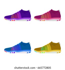 Sneakers on background, vector illustration