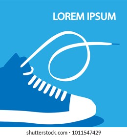 sneakers on blue background poster