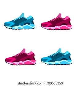 Sneakers on a light background, vector illustration
