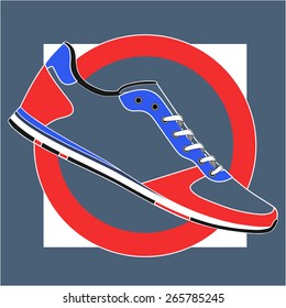 Sneakers on the sign.vector