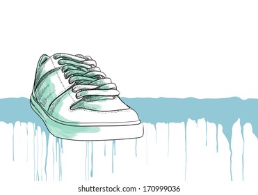 sneakers on white background