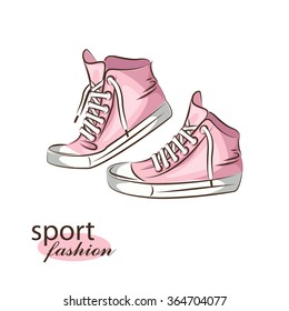 Sneakers on white background. Vector