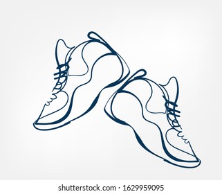 sneakers one line vector design element isolated
