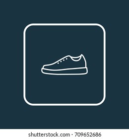 Sneakers Outline Symbol. Premium Quality Isolated Gumshoes Element In Trendy Style.