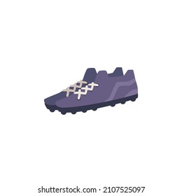 Sneakers For Playing Football, Soccer, Rugby, Baseball Or Other Ball Games In Stadium, Field. Leather Shoes, Sports Boots With Spikes In Flat Vector Illustration Isolated On White Background