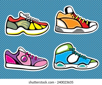 Sneakers pop art vector