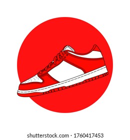 sneakers in red color free vector