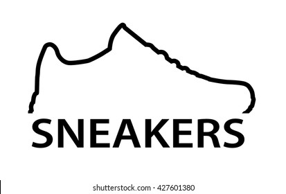 Sneakers. Running shoes icon