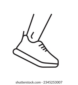 Sneakers, running shoes icon. flat line.
