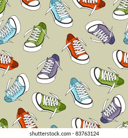 sneakers seamless pattern