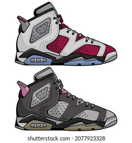 sneakers shoe design set, vector EPS 10