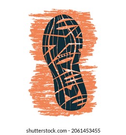 Sneakers shoe. Illustration isolated on a white background. Vector gray sign symbol
