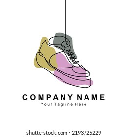 Sneakers Shoe Logo Design Vector Illustration Stock Vector (Royalty ...